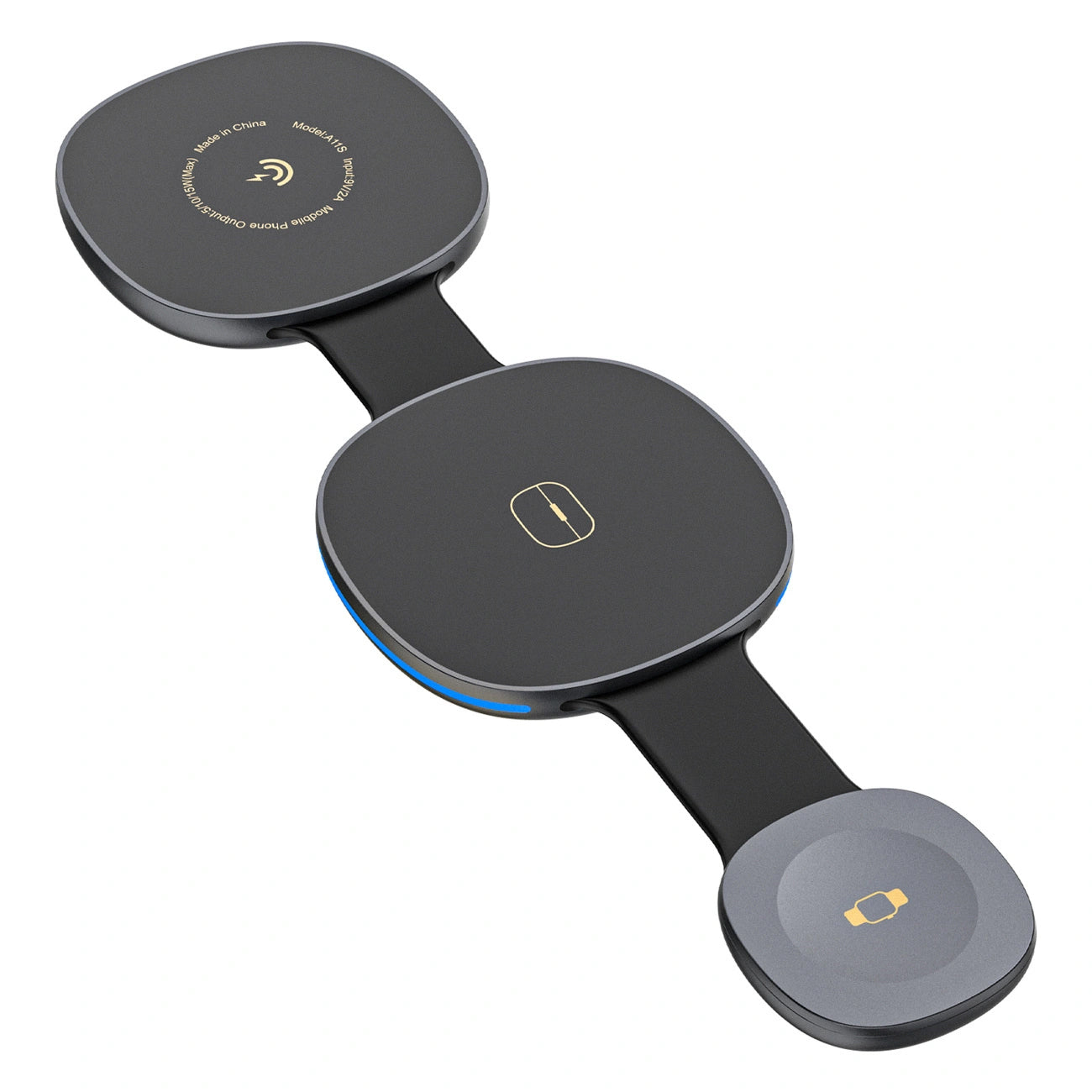 Trådløs Netværksoplader Dudao A11S 3in1, 15W, Sort