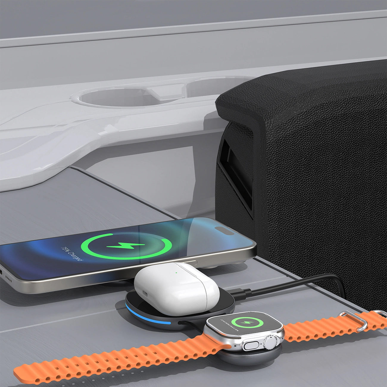 Trådløs Netværksoplader Dudao A11S 3in1, 15W, Sort