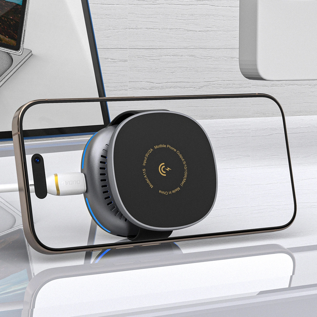 Trådløs Netværksoplader Dudao A11S 3in1, 15W, Sort