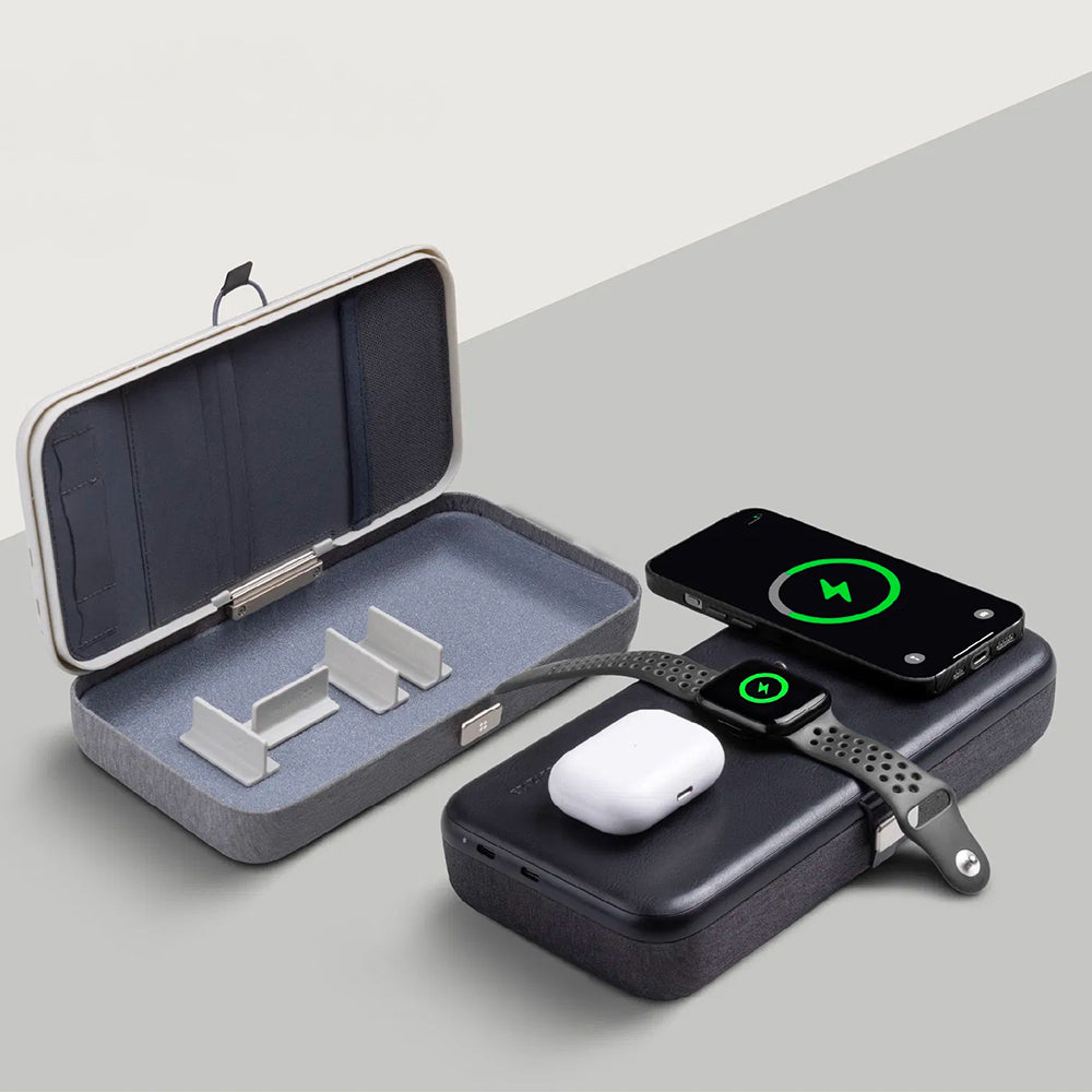 Trådløs Netværksoplader Edizard PowerCube 3in1, 65W, 3.25A, 1 x USB-C, Grå