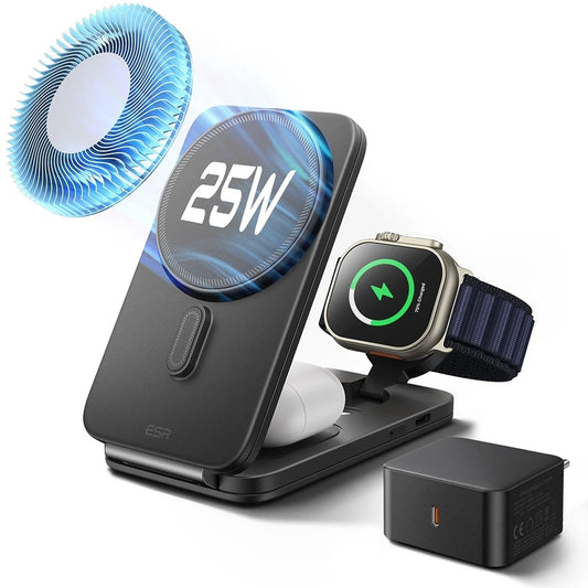 Trådløs netværksoplader ESR CryoBoost 3in1, 25W, Sort