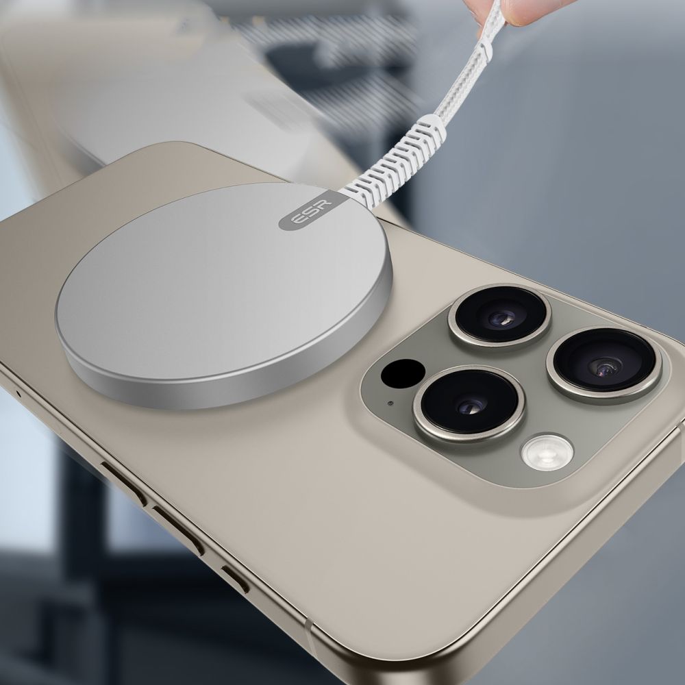 Trådløs netværksoplader ESR HaloLock, 15W, 1.67A, Sølv