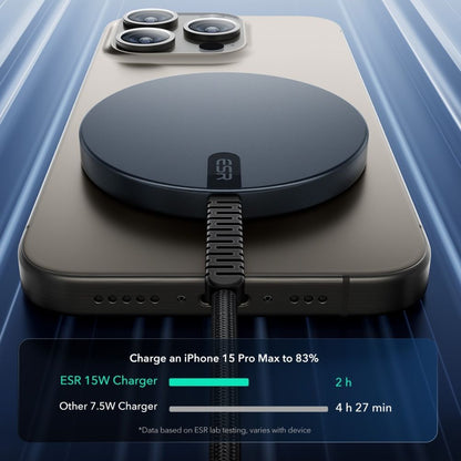 Trådløs netværksoplader ESR HaloLock, 15W, 1.67A, Sort