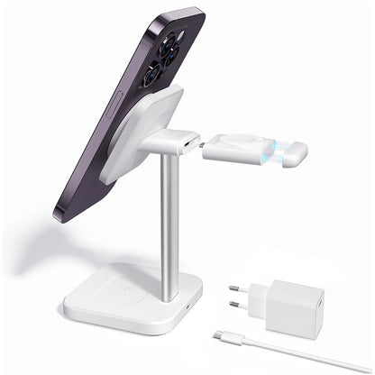 Trådløs netværksoplader ESR HaloLock 3in1, 15W, 1.67A, Hvid