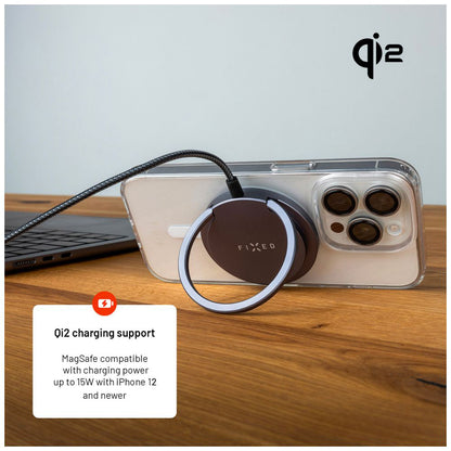 Trådløs Netværksoplader Fixed Ring, 15W, 1.67A, Grå