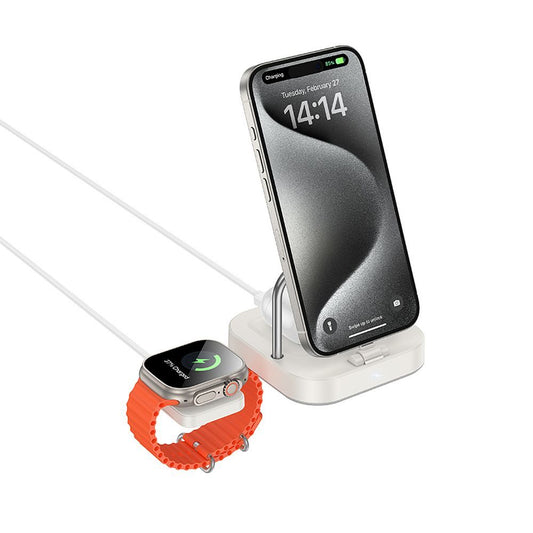 Trådløs Netværksoplader HOCO CQ16A 3i1, 15W, 1.67A, Hvid