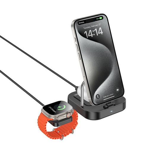 Trådløs Netværksoplader HOCO CQ16A 3i1, 15W, 1.67A, Sort