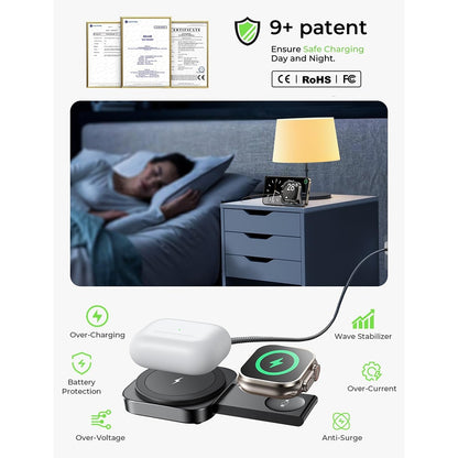 Trådløs Netværksoplader Lisen 2in1, 15W, 1.67A, Sort YL0324100013