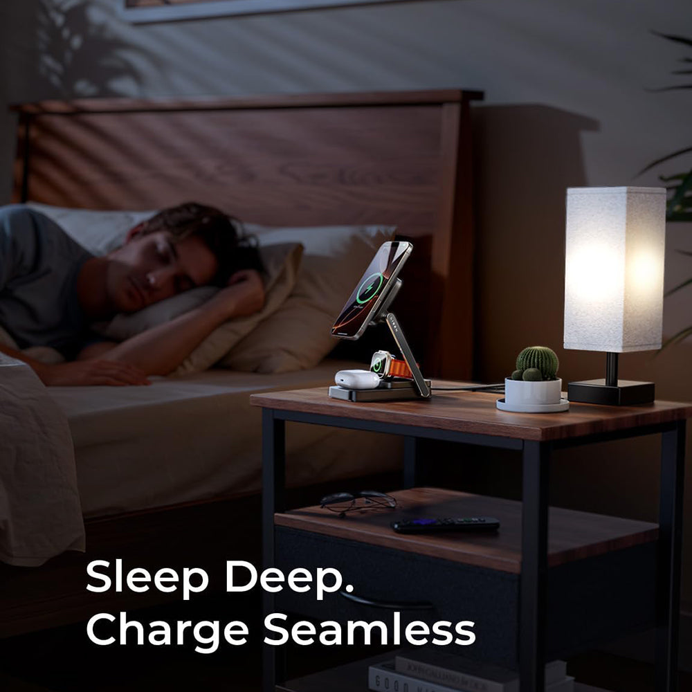 Trådløs Netværksoplader Lisen 3in1, 15W, 1.67A, Sort YL0424010003