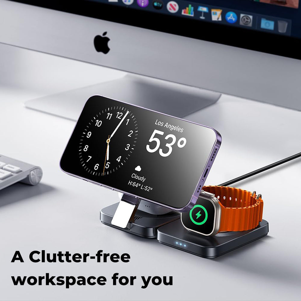 Lisen W103 3in1 Trådløs Netværksoplader, 7.5W, 1.1A, Sort YL0324090008