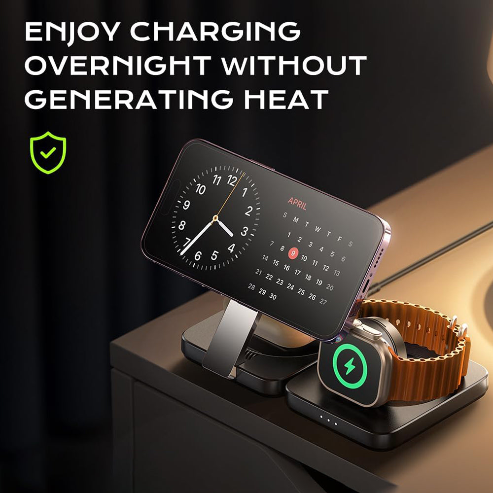 Lisen W103 3in1 Trådløs Netværksoplader, 7.5W, 1.1A, Sort YL0324090008