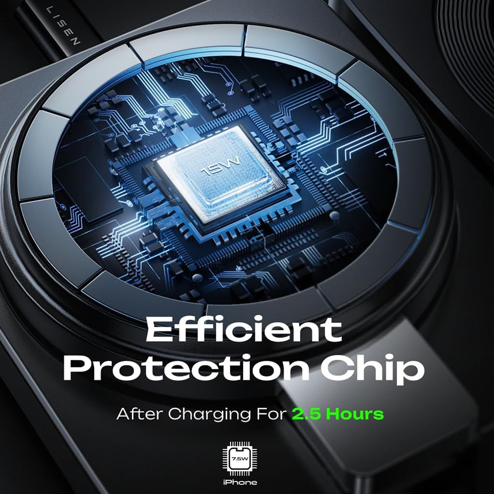 Lisen W103 3in1 Trådløs Netværksoplader, 7.5W, 1.1A, Sort YL0324090008