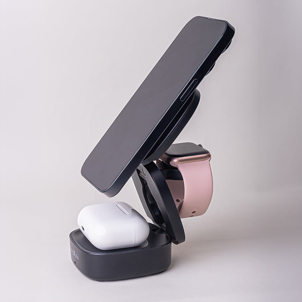 Trådløs Netværksoplader MaXlife MXWC-06 3in1, 15W, 1.67A, Sort