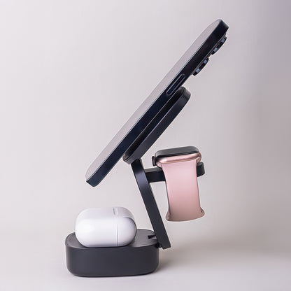 Trådløs Netværksoplader MaXlife MXWC-06 3in1, 15W, 1.67A, Sort