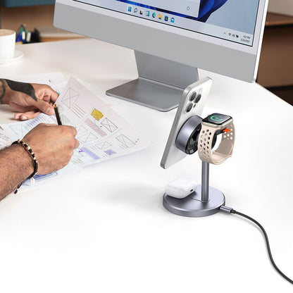 Trådløs Netoplader McDodo CH-2460 Swan 3i1, 22,5W, 1,67A, Grå