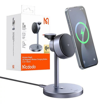 Trådløs Netoplader McDodo CH-2460 Swan 3i1, 22,5W, 1,67A, Grå