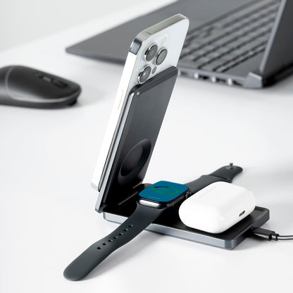 Trådløs Netværksoplader Proove Metal Edge 3in1, 15W, 1.67A, Grå WSME15010003