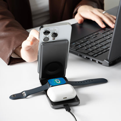 Trådløs Netværksoplader Proove Metal Edge 3in1, 15W, 1.67A, Grå WSME15010003