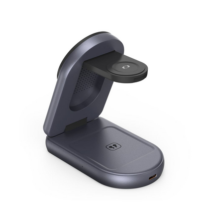 Tech-Protect A53 3i1 trådløs netoplader, 25W, grå