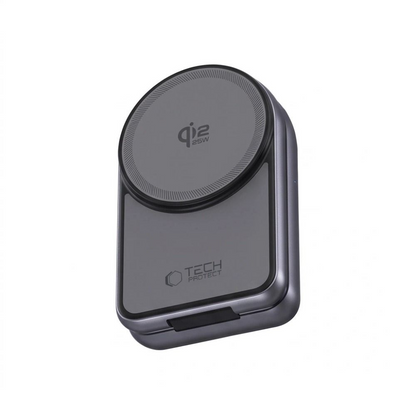 Tech-Protect A53 3i1 trådløs netoplader, 25W, grå