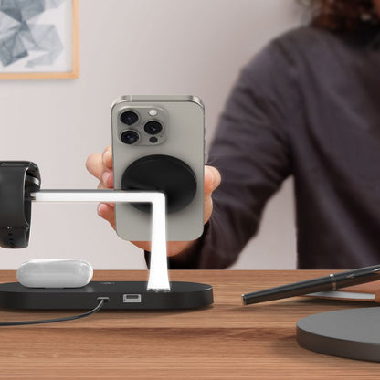 Tech-Protect A12 3i1 trådløs netoplader, 15W, 1,67A, sort