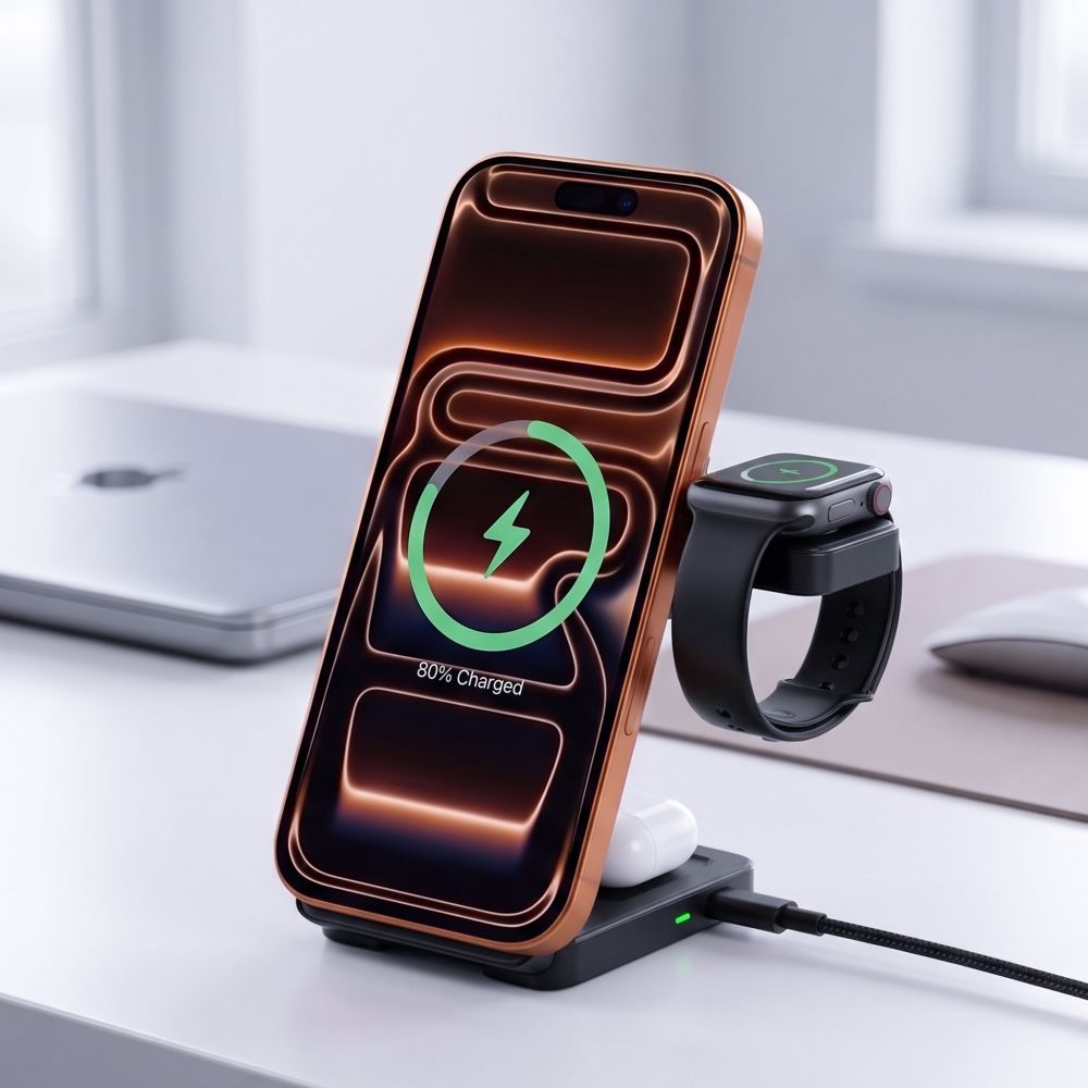Tech-Protect A56 3i1 Trådløs Netoplader, 25W, Sort