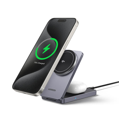UGREEN W706 2in1 Trådløs Netværksoplader, 20W, 1.67A, Sort