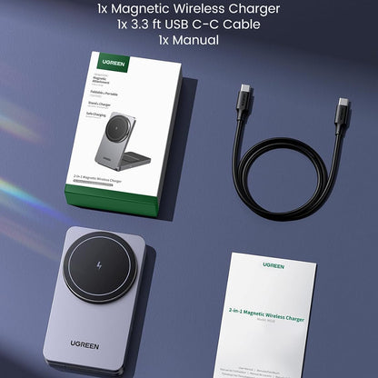 UGREEN W528 2in1 Trådløs Netværksoplader, 20W, 1.67A, Hvid