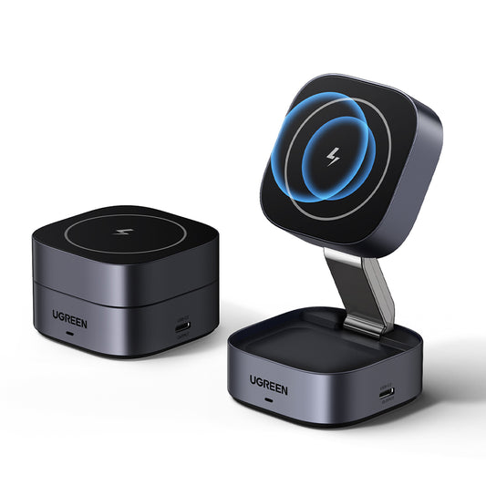 UGREEN W526 3in1 Trådløs Netværksoplader, 20W, 1.67A, 1 x USB-C, Sort