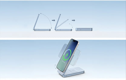 UGREEN MagFlow 2in1 trådløs netværksoplader, 25W, Blå