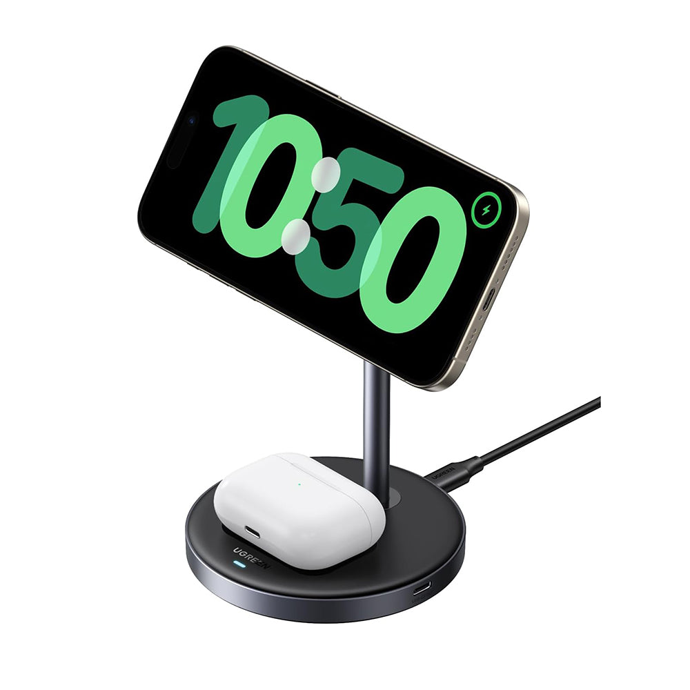 UGREEN W710 3in1 Trådløs Netværksoplader, 20W, 1.67A, 1 x USB-C, Sort