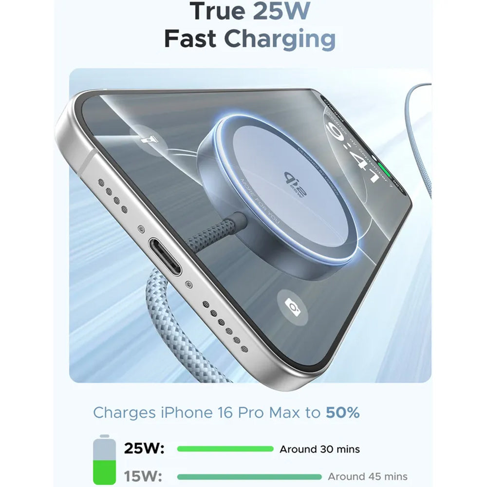 UGREEN MagFlow Trådløs Netværksoplader, 25W, Blå