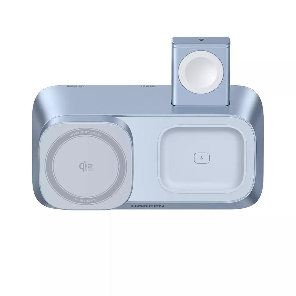 UGREEN W711 3in1 Trådløs Netværksoplader, 25W, 1.67A, Blå