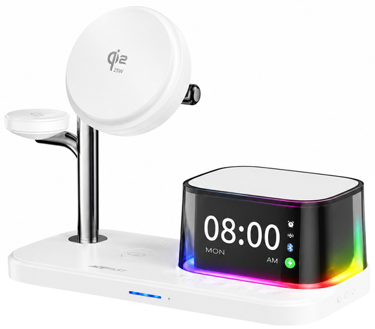 XO Design CX045 3i1 Trådløs Netoplader, 25W, Hvid
