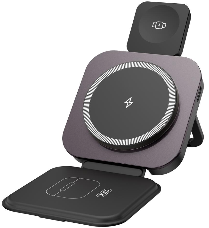 Trådløs netoplader XO Design CX035 3i1, 15W, 1,67A, Sort, Genforseglet