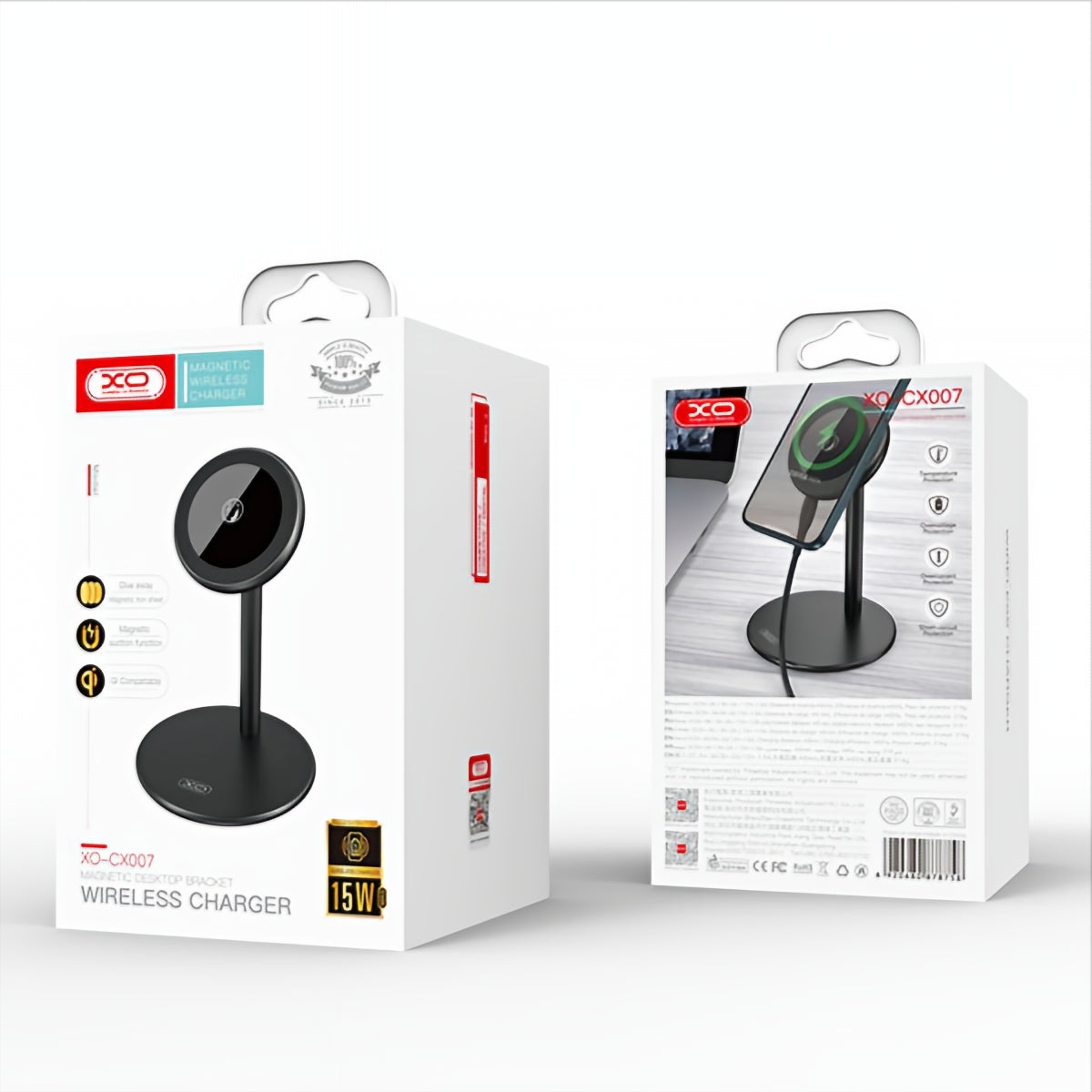 Trådløs Netværksoplader XO Design CX007, 15W, 1.67A, Sort