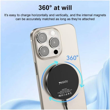 Trådløs Netværksoplader Yesido DS21, 15W, 1.67A, Sort