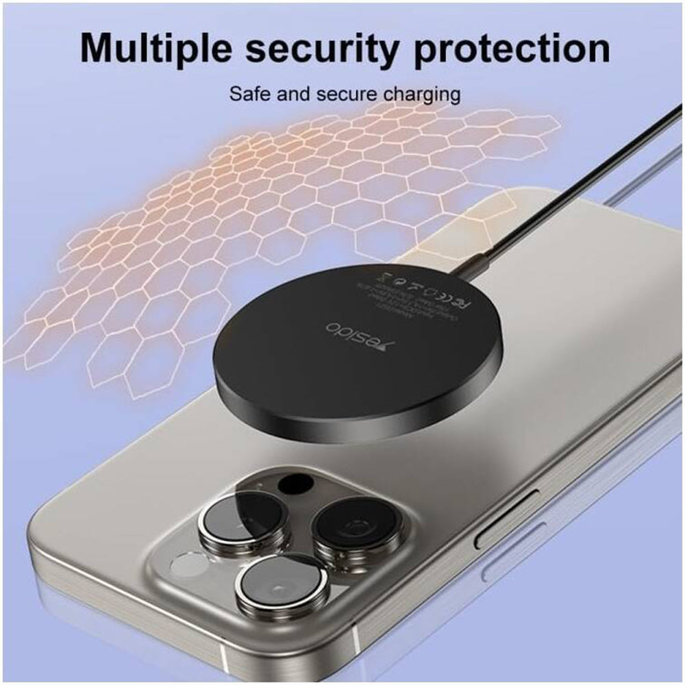 Trådløs Netværksoplader Yesido DS21, 15W, 1.67A, Sort