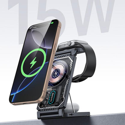 Trådløs Netværksoplader Yesido DS25 3i1, 15W, 1.67A, Sort