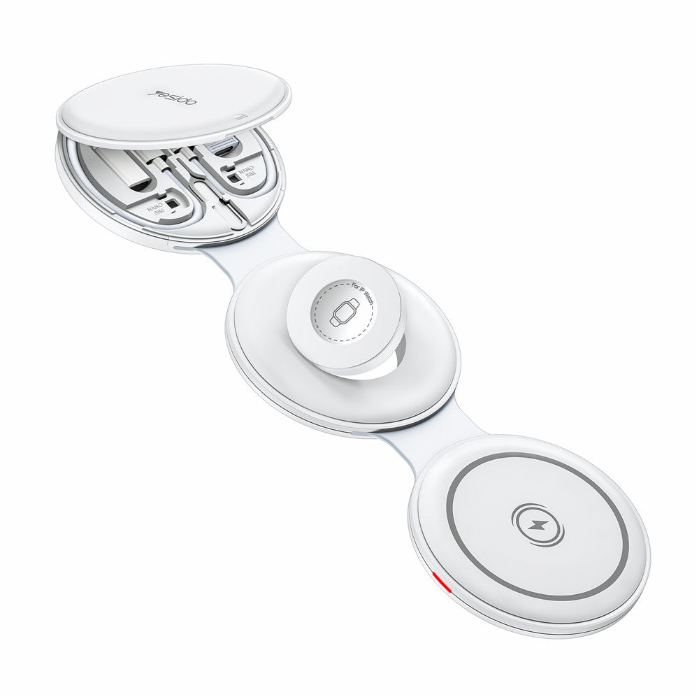 Trådløs netværksoplader Yesido DS29 5in1, 15W, 1.67A, Hvid