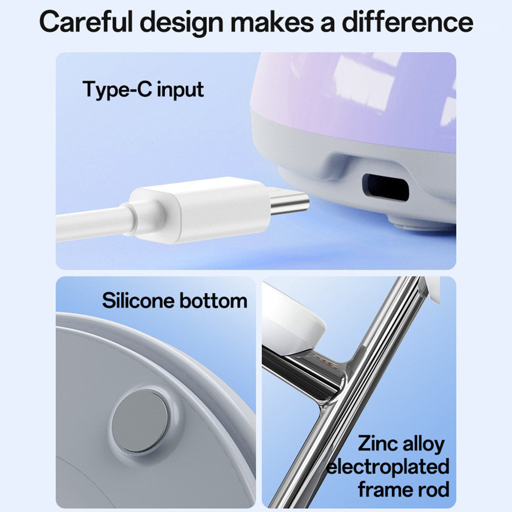 Trådløs netværksoplader Yesido DS31 3-i-1, 15W, 1.67A, Hvid