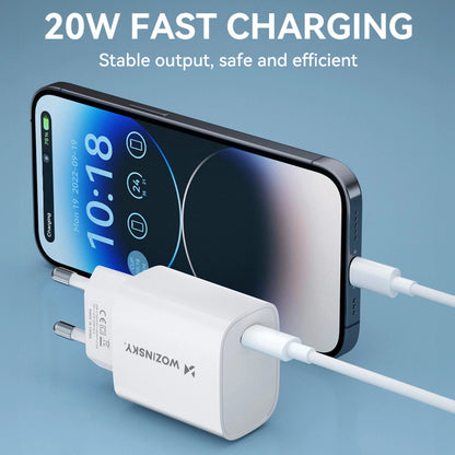 WZK WGWCCW Netoplader, 20W, 3A, 1 x USB-C, Hvid
