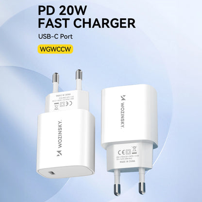 WZK WGWCCW Netoplader, 20W, 3A, 1 x USB-C, Hvid