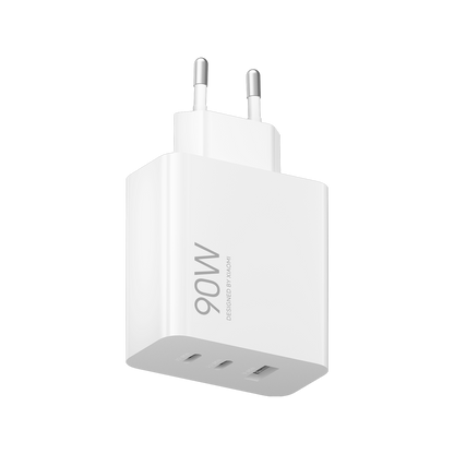 Xiaomi netværksoplader, 90W, 6.1A, 1 x USB-A - 2 x USB-C, Hvid BHR087MEU