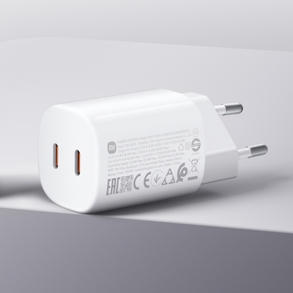 Xiaomi Nano Turbo Netoplader, 45W, 3A, 2 x USB-C, Hvid BHR087OEU