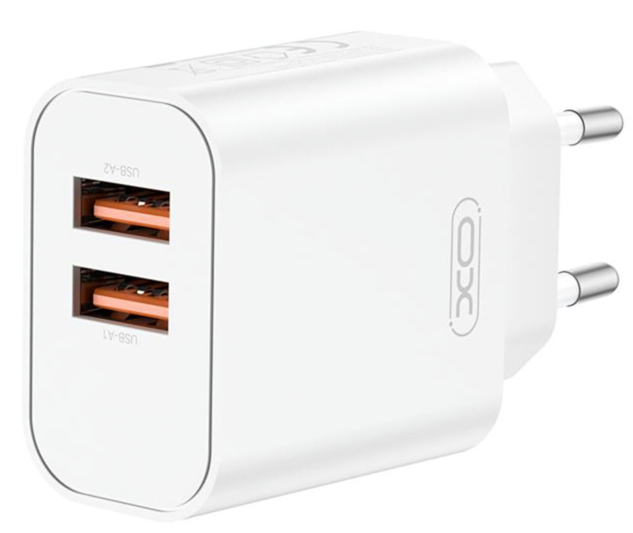 Netværksoplader XO Design CE34, 12W, 2.4A, 2 x USB-A, Hvid