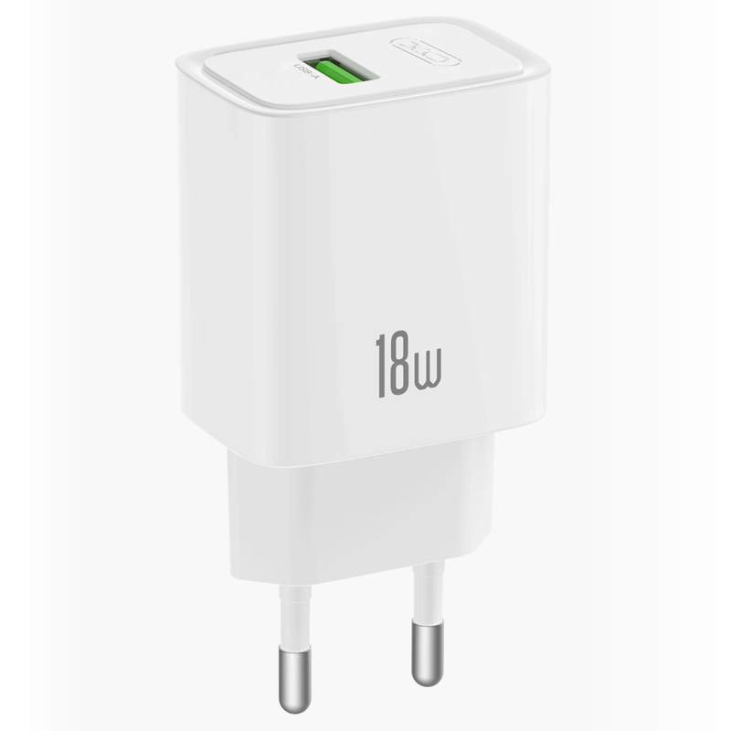 XO Design CE50 netoplader, 18 W, 3 A, 1 x USB-A, hvid