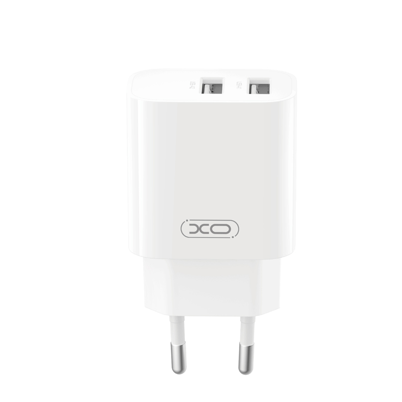 XO Design CE55 netoplader, 12 W, 2,4 A, 2 x USB-A, hvid