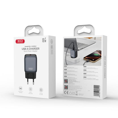 Netværksoplader XO Design L152, 18W, 3A, 1 x USB-A, Sort