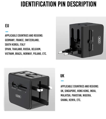 Netværksoplader XO Design WL01 Travel, 10.5W, 2.1A, 2 x USB-A, Sort